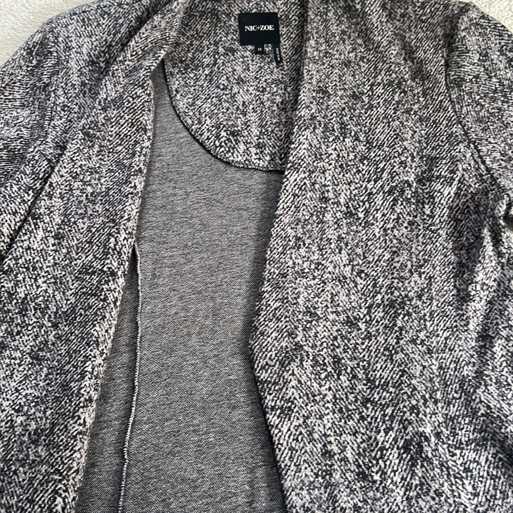 Grey Open-Front Women's Sweater/Blazer